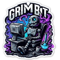 GRiM bot die cut sticker #1